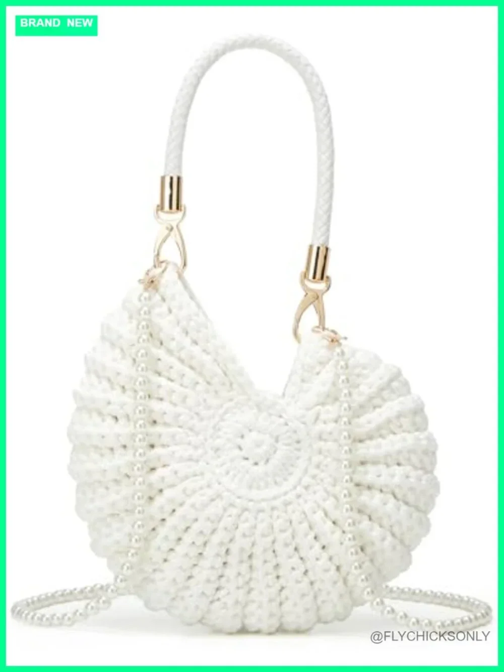 Handmade Crochet Tote Bag Seashell Purse Boho Shell Crossbody Shoulder Beach